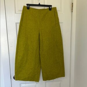 COS wool Lime Green Wide-Leg Pants